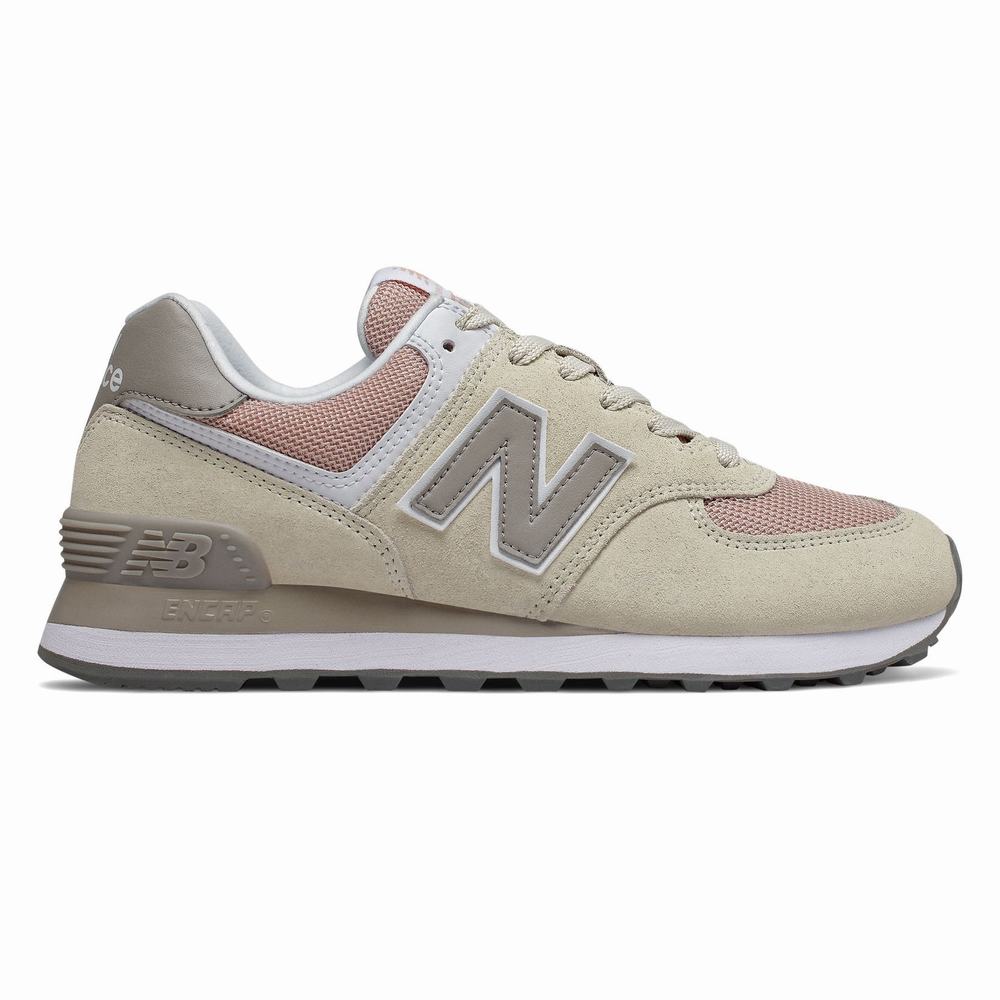 New balance best sale 574 bege feminino